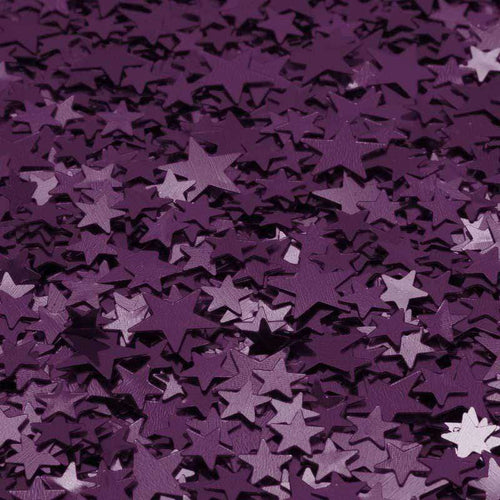 A spread of various-sized stars in shades of purple