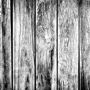 Black and white image of wooden planks with detailed grain patterns