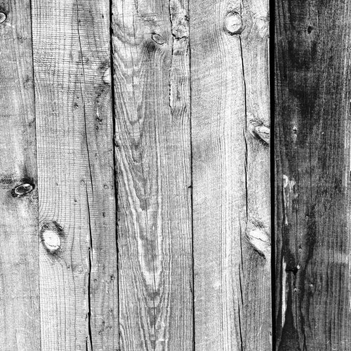 Black and white image of wooden planks