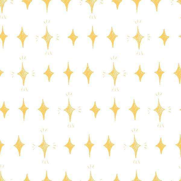 Seamless pattern of golden stars on a white background
