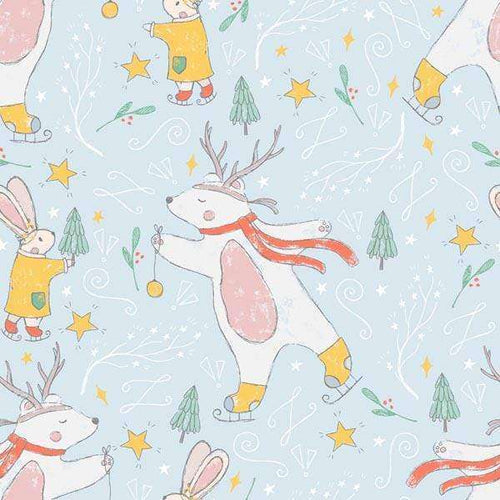 Whimsical winter animals in a festive pattern
