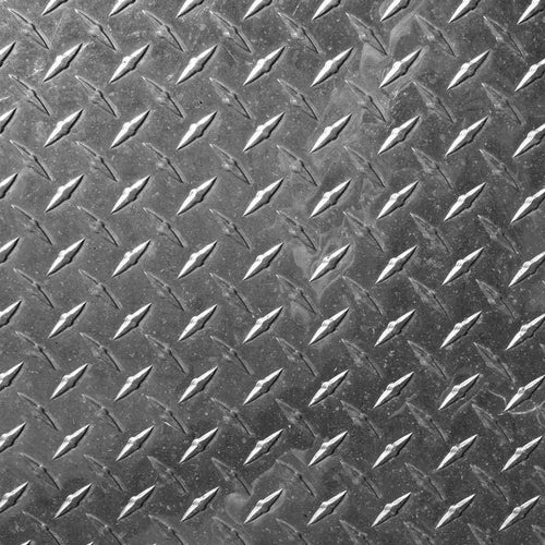 Close-up of a metallic diamond plate texture
