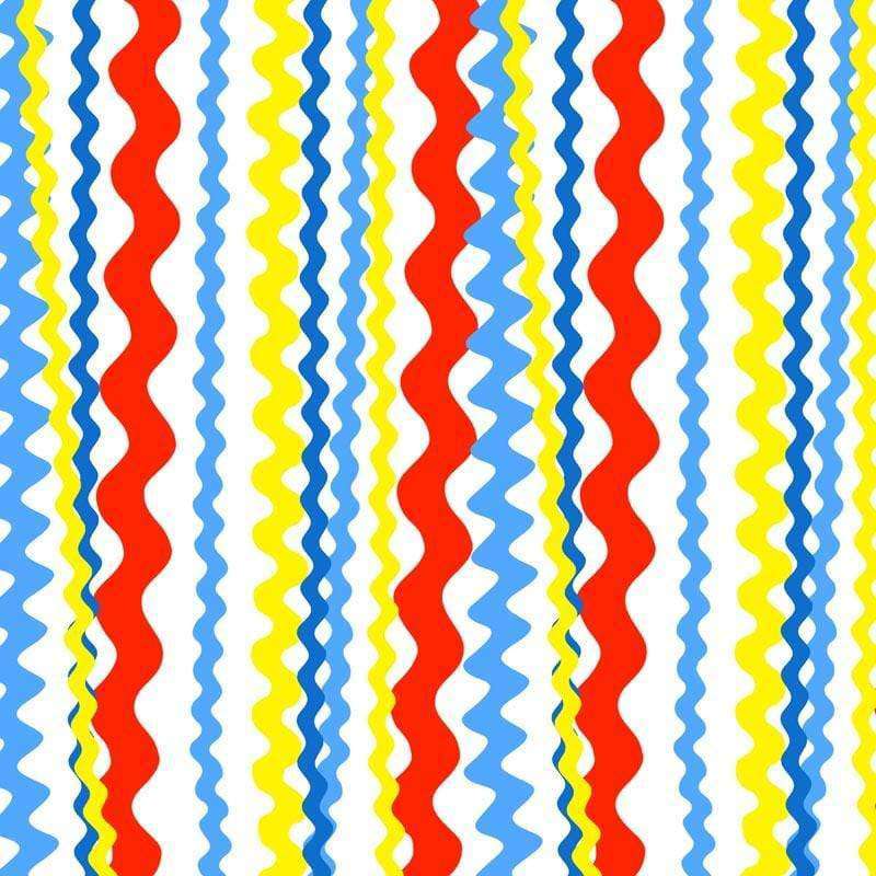 Colorful wavy striped pattern with a playful rhythm