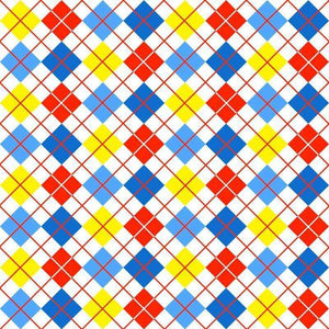 Bright argyle pattern in primary colors