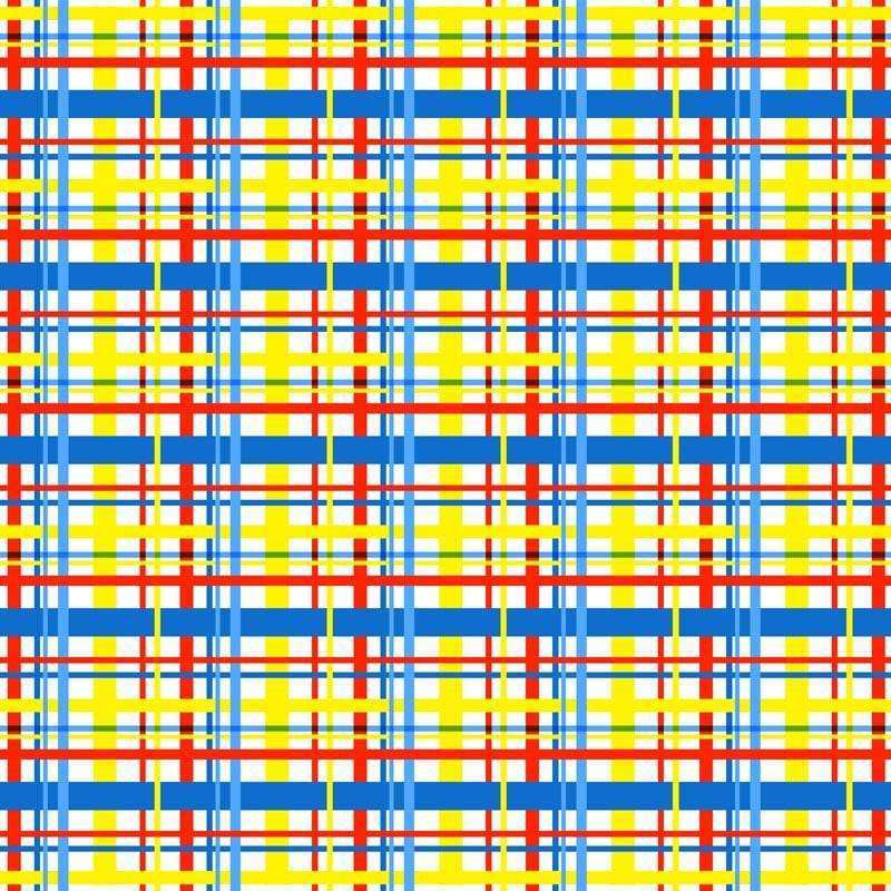 Plaid pattern in primary colors