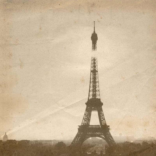 Sepia-toned depiction of the Eiffel Tower