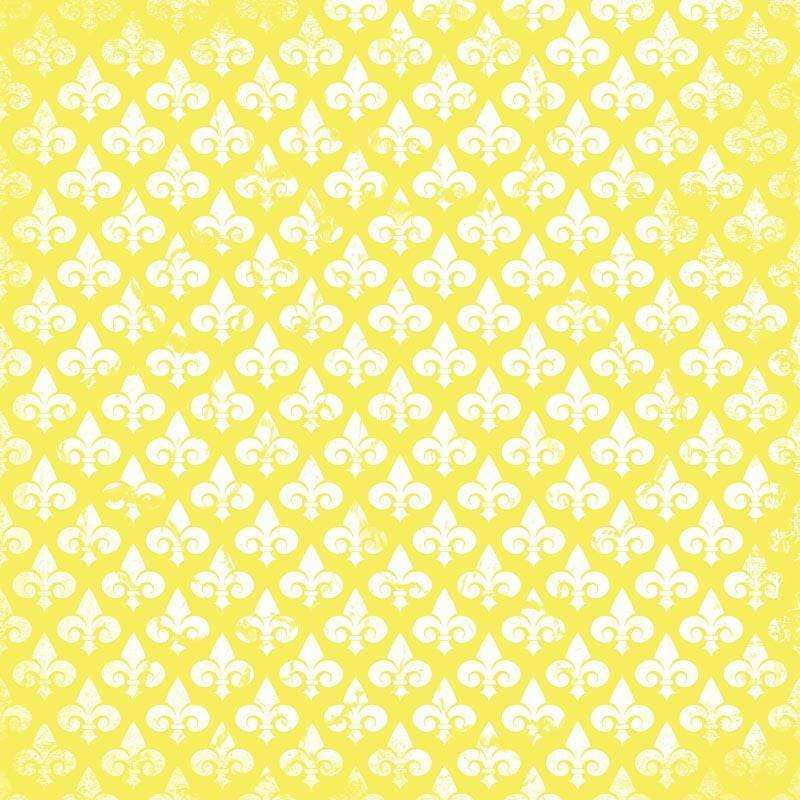 Elegant fleur-de-lis pattern in shades of yellow and white