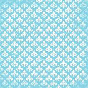 Seamless pattern with white vintage fleur-de-lis on a blue background