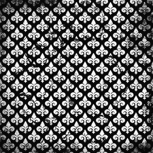 Black and white fleur-de-lis pattern