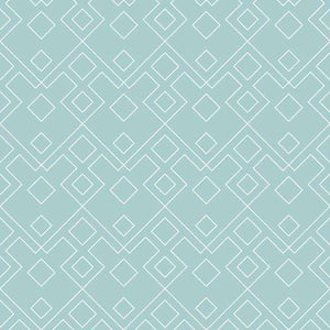 Abstract geometric pattern in teal and white