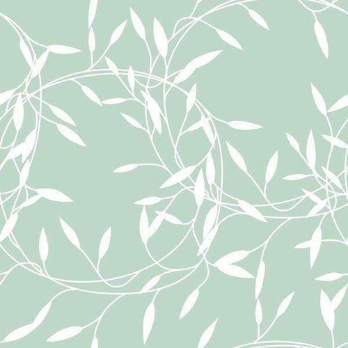 Elegant willow branch pattern on a soothing mint background