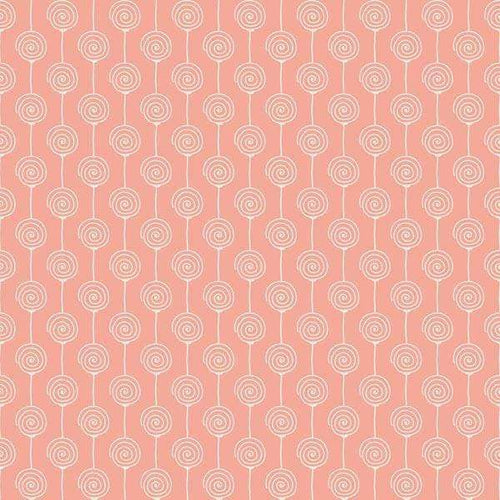 Stylized rose pattern on blush background