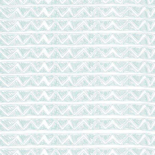 Abstract geometric triangular pattern in turquoise and white