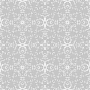 Symmetrical floral pattern in grayscale