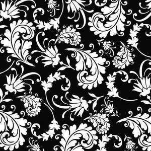 Black and white classic floral pattern
