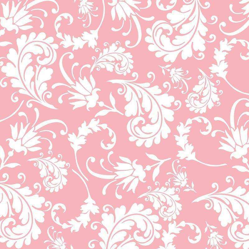 Elegant floral rococo pattern on pink background