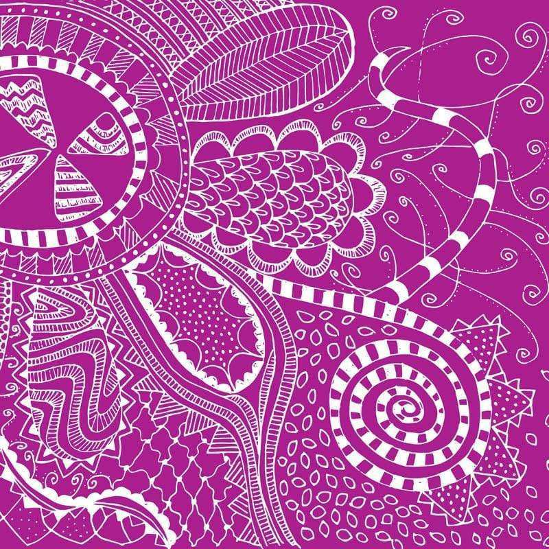 Abstract magenta and white mandala pattern