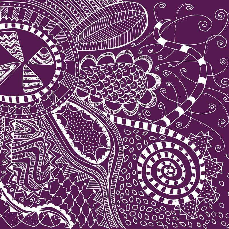 Abstract purple and white doodle pattern