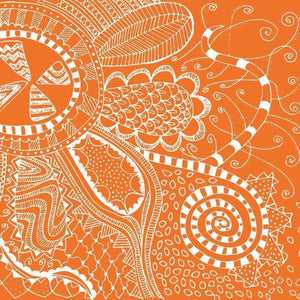 Abstract mandala pattern in pumpkin and cream