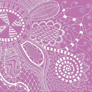 Intricate purple and white doodle pattern
