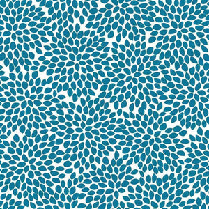 Abstract blue petal pattern on white background