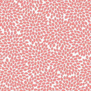 Seamless floral pattern with coral pink petals on a light background