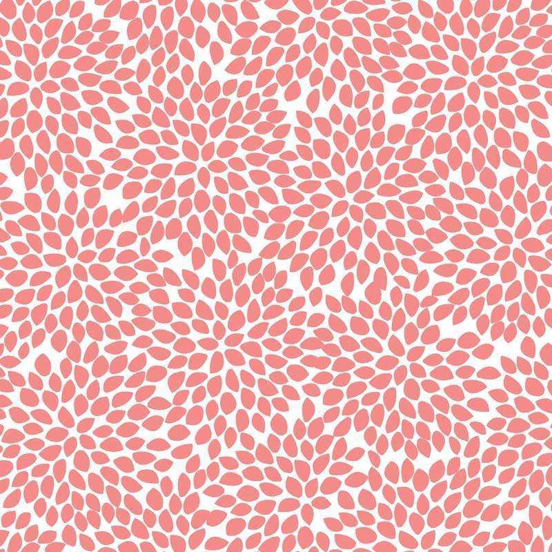 Seamless floral pattern with coral pink petals on a light background