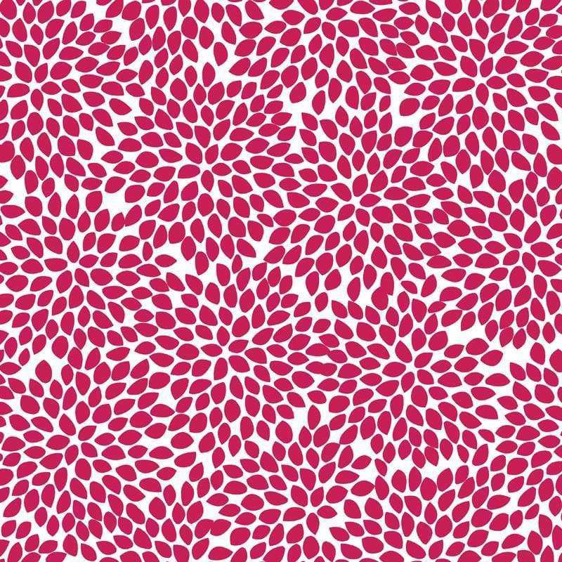 Vibrant red petal-like shapes arranged in a circular pattern on a white background