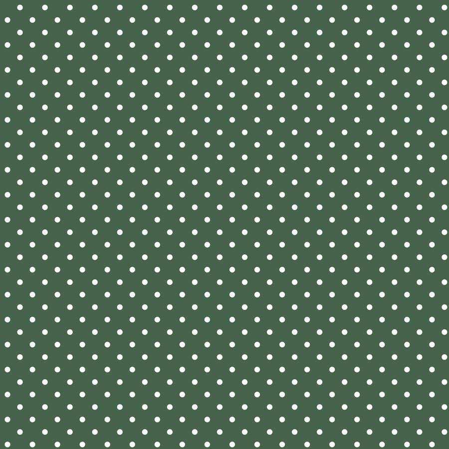 Green background with white polka dots