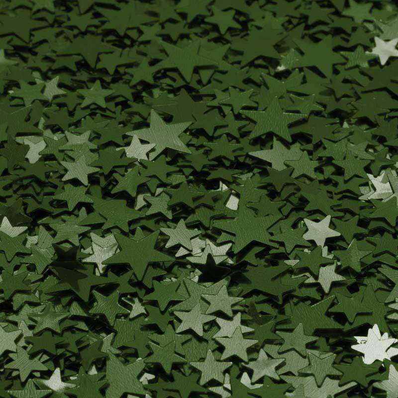 Assorted green star confetti pattern