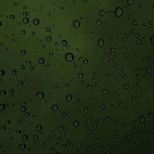 Water droplets pattern on a dark green background