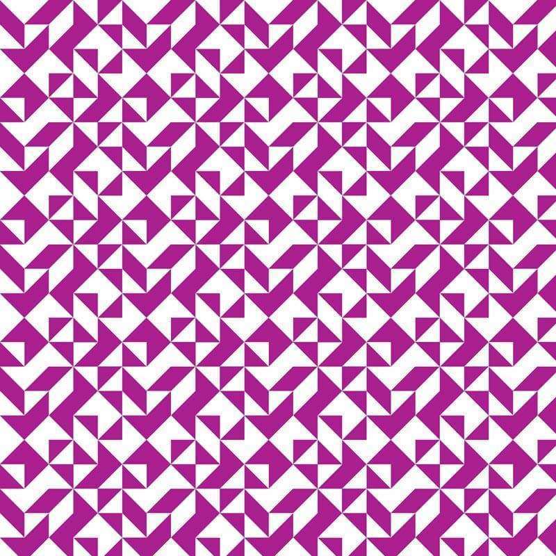 Geometric pattern featuring purple and white interlocking shapes