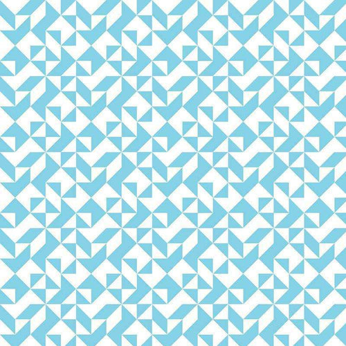 Intricate geometric pattern in shades of aqua and white