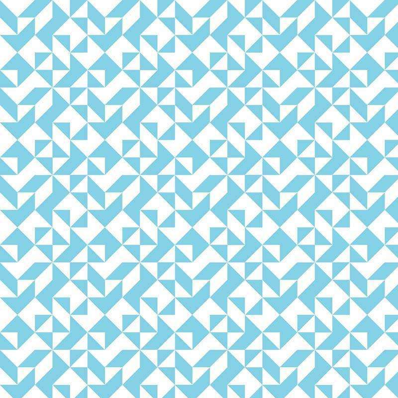 Intricate geometric pattern in shades of aqua and white