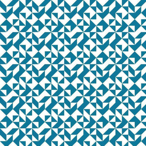 Geometric blue and white tessellated pattern