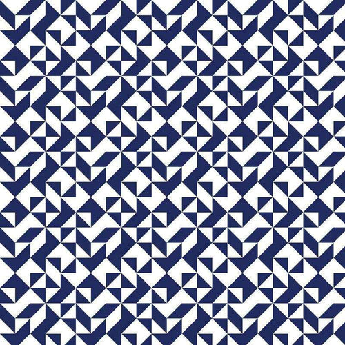 Geometric blue and white herringbone pattern