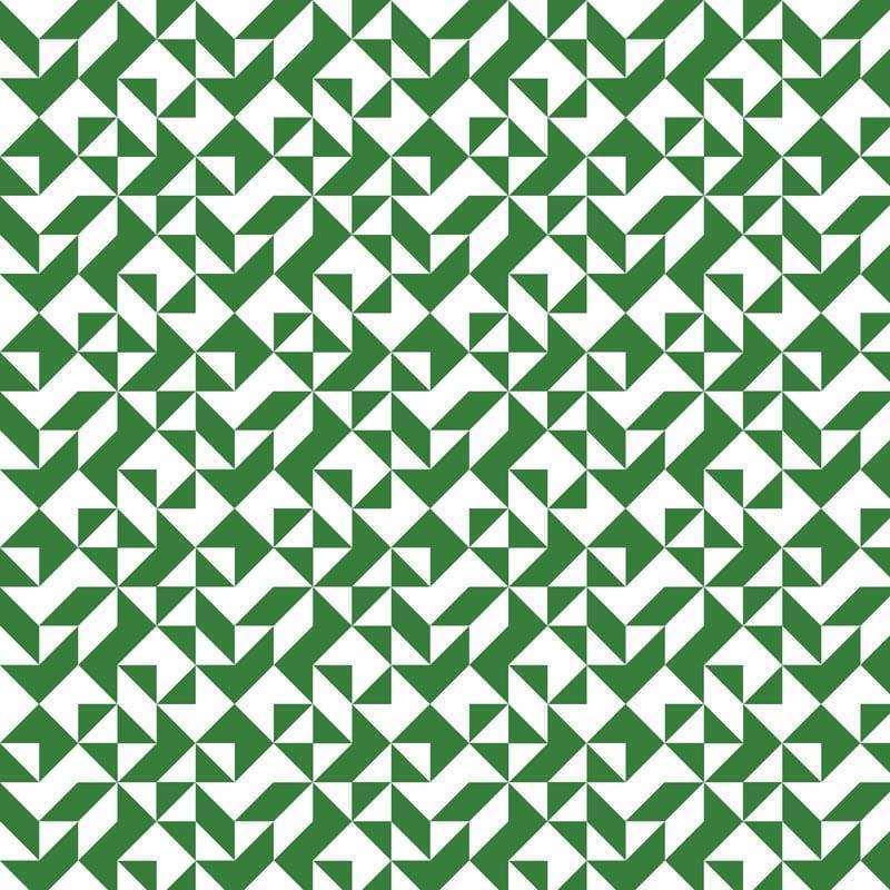 Geometric green and white pattern