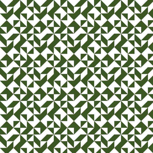 Green and white geometric tessellation pattern