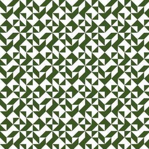 Green and white geometric tessellation pattern