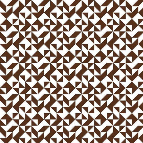 Geometric brown and white interlocking pattern