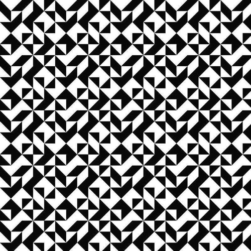 Black and white geometric pattern with repeating shapes