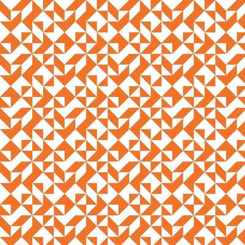Orange and white geometric pattern with tessellated triangles