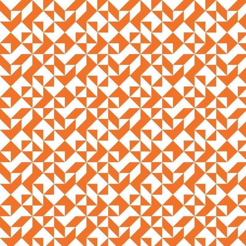 Orange and white geometric pattern with tessellated triangles
