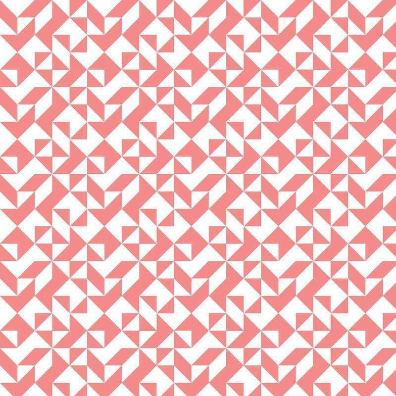 Geometric coral and white lattice pattern