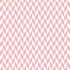 Geometric herringbone pattern in shades of pink and white
