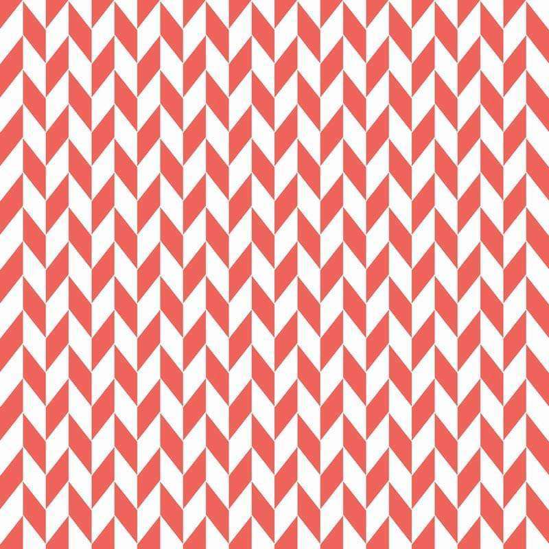 Geometric chevron pattern in red and white