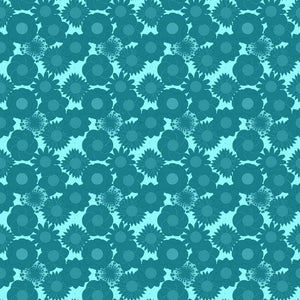 Teal floral pattern design
