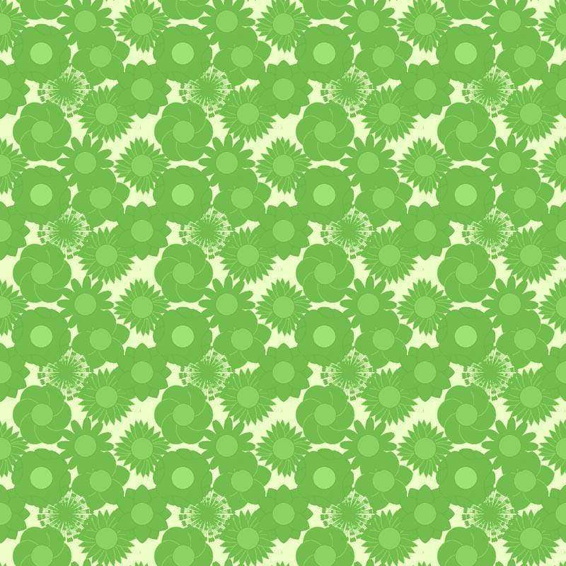 Seamless green floral pattern