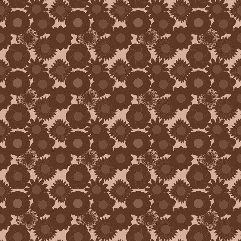 Seamless brown floral pattern