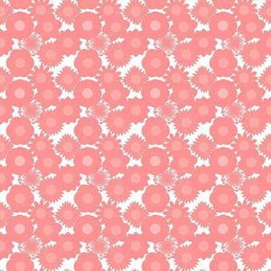 Seamless pink floral pattern on white background